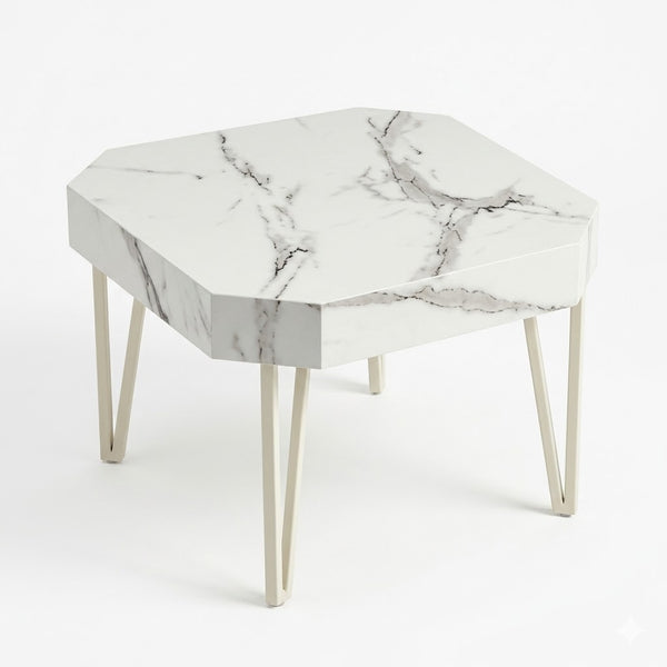 Faux Marble Copper Side Table