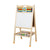 Educational Double-sided Wooden Puzzle Board with colorful abacus, whiteboard, and storage for interactive learning.