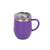 Eggshell Stainless Steel Coffee Cup with U-Shaped Belly and Lid in purple with clear lid