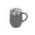 Eggshell Stainless Steel Coffee Cup with U-Shaped Belly and Lid featuring a clear lid and modern design.