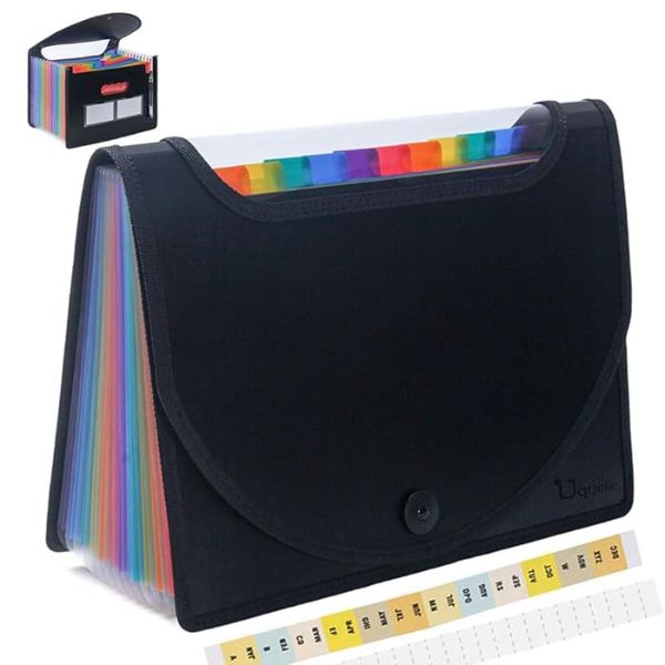 Expanding 13-Pocket Accordion File Folder
