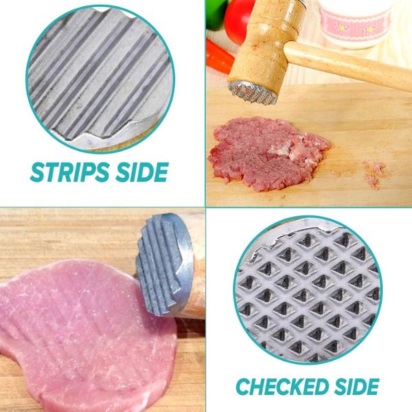 Double-Sided Wooden Meat Tenderizer Hammer