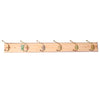 Wooden Wall-Mounted Coat Rack with multiple hooks for organizing coats, bags, and hats in entryway or office.