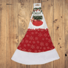 Festive Christmas Tree Skirt 65cm Diameter on a wooden background, perfect for holiday tree base décor.