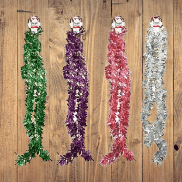 Festive Tinsel Garland – 11 cm x 2 m