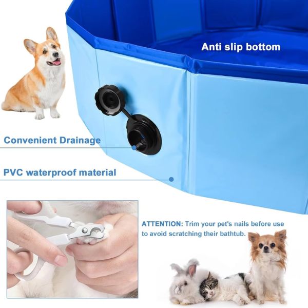 Foldable Pet Bath & Play Pool – Portable Pool for Dogs, Cats, and Kids