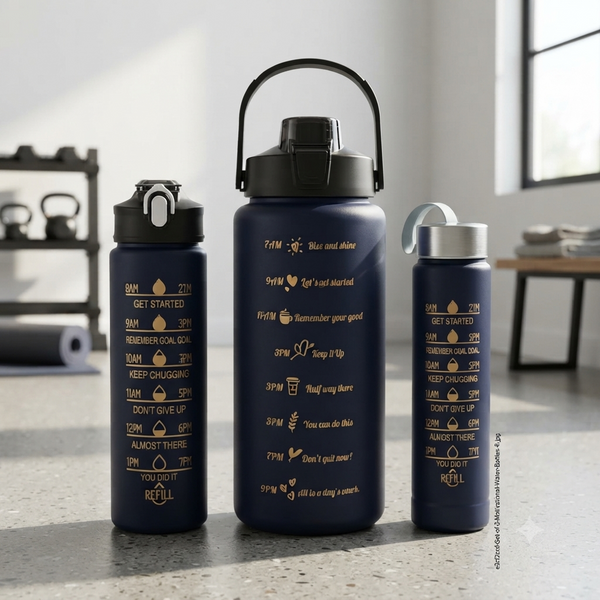 Set of 3 Motivational Water Bottles