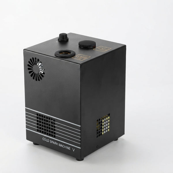 Cold Spark Machine showcasing its sleek design and control knobs for creating spark-style visual effects.
