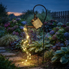 Outdoor Solar Iron Watering Can Garden String Light