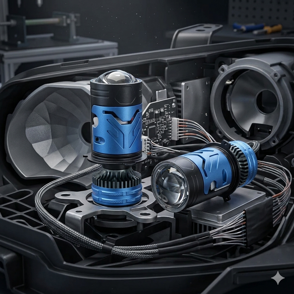 Dual Beam H4 LED Headlight Bulbs showcasing advanced design and technology for superior driving visibility.