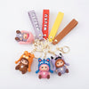 Soft Gel 3D Cartoon Figure Keychain assortment featuring colorful characters and stylish straps.