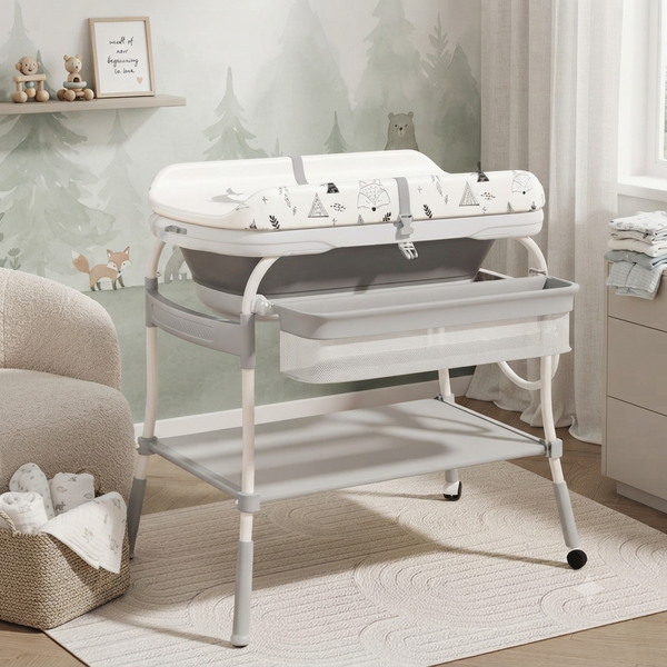 Multifunction Baby Nursing Changing Table With Fold Bathtub