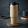 1200ml Insulated Travel Tumbler on a wooden surface, ideal for travel and daily use.