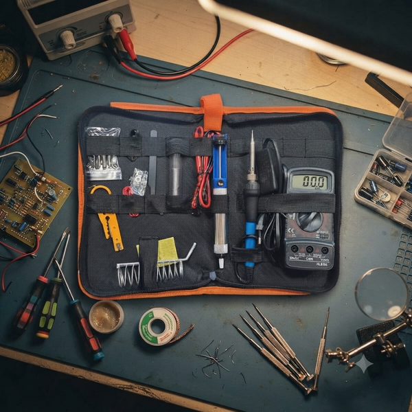 16 Piece Soldering Kit With Meter And Stand