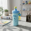 600ml Kids Character Water Bottle with playful design and carrying loop on a table.