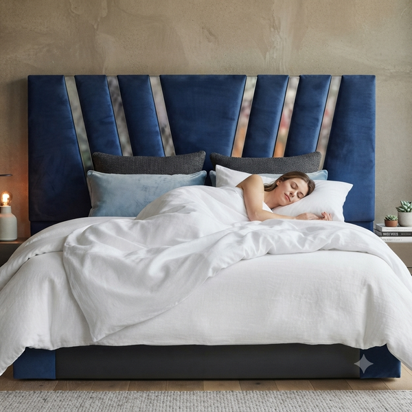 Stylish Modern Headboard with Unique Fan-Panel Design