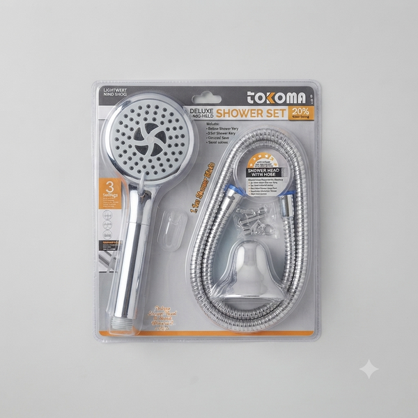 3-Function Handheld Shower Head Set with 1.8m Flexible Hose
