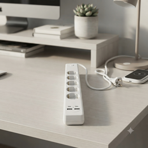 Power Strip 5 Sockets with 2 USB Ports and 2 Type C Ports