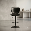 Modern Swivel Bar Stool with Upholstered Seat