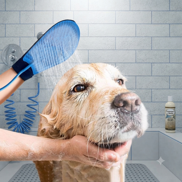 Deep Cleaning Pet Brush Glove with Hose