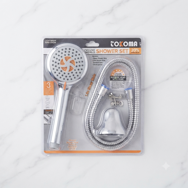 3-Function Handheld Shower Head Set with 1.8m Flexible Hose