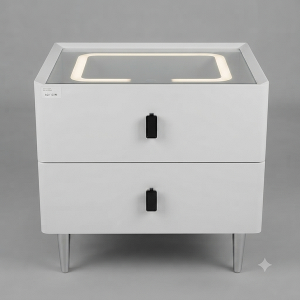 Modern Two-Drawer Bedside Table for a Stylish Bedroom