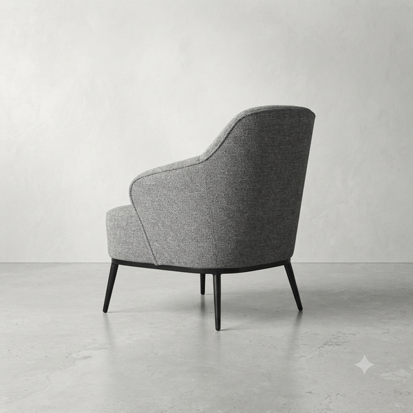 Modern Upholstered Accent Chair with Curved Backrest