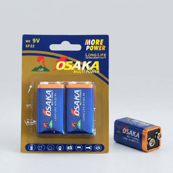 Pack of 2 9V Zinc Carbon Battery