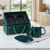 Portable Coffee Ceramic Mug Set With Warming Coaster