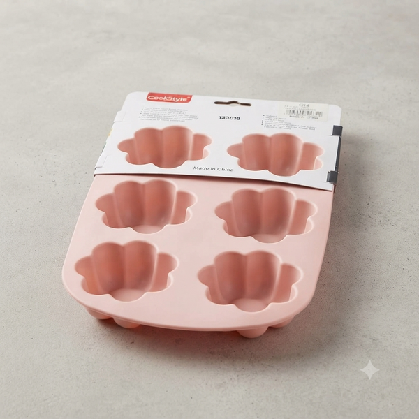 6-Cavity Silicone Flower Baking Tray