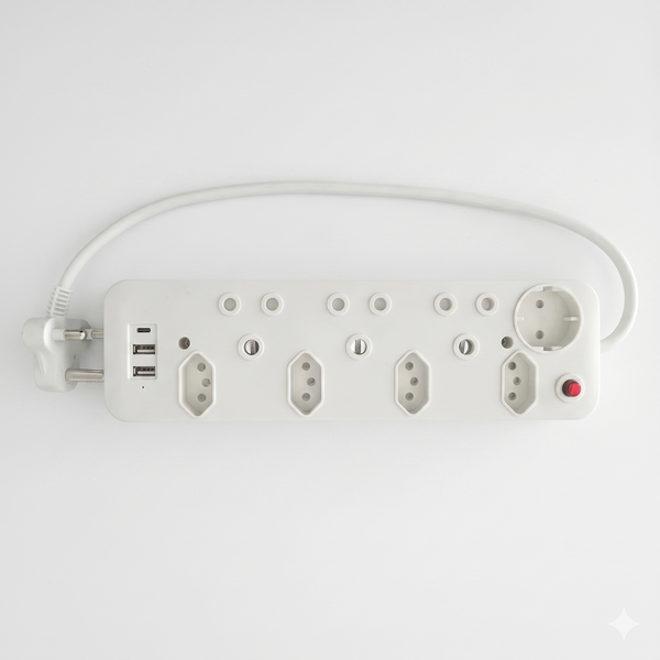 8-Way Multi-Plug Extension Lead with USB Ports