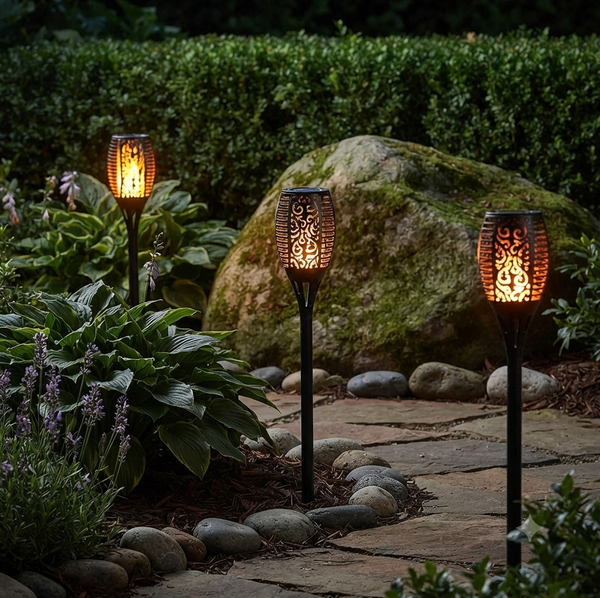 Solar LED Flickering Flame Outdoor Light