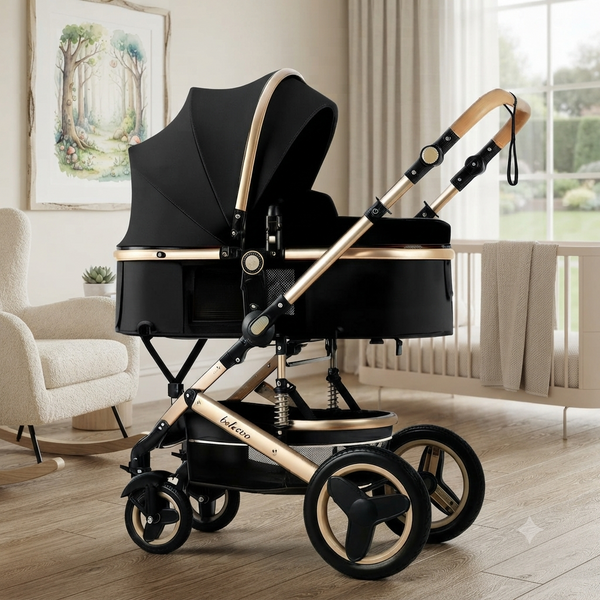 2-in-1 Baby Stroller & Pram – Convertible Infant Travel Seat