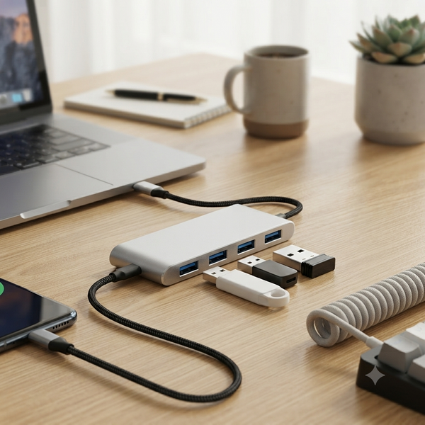 4 in 1 USB Type-C Hub Aluminum Alloy Adapter