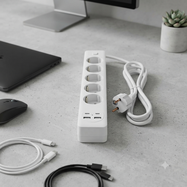 Power Strip 5 Sockets with 2 USB Ports and 2 Type C Ports