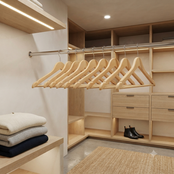 Set of 10 Wooden Hangers
