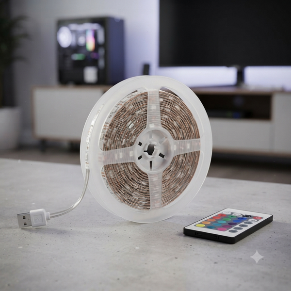 10m RGB USB LED Strip Light with Remote Control