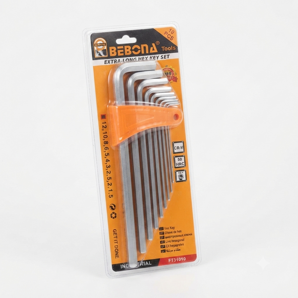 10 Piece Extra Long Hex Key Set
