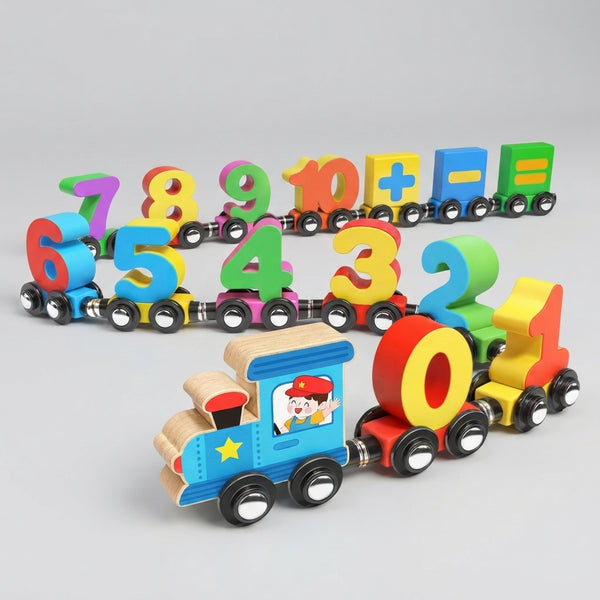 Number Train Wooden Counting Set featuring colorful numbered train pieces for hands-on counting play.