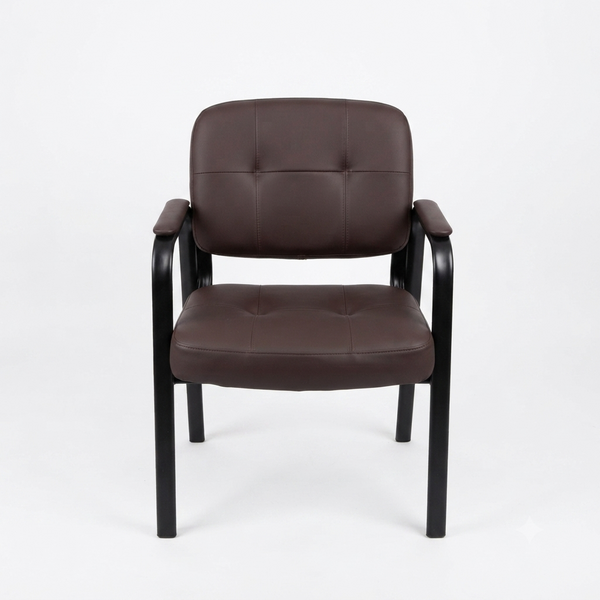 Modern Brown Upholstered Visitor Chair