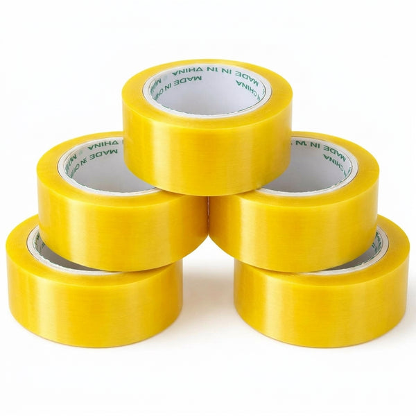 Secure Seal Clear Packing Tape Roll in 5 rolls, perfect for packaging and shipping needs.