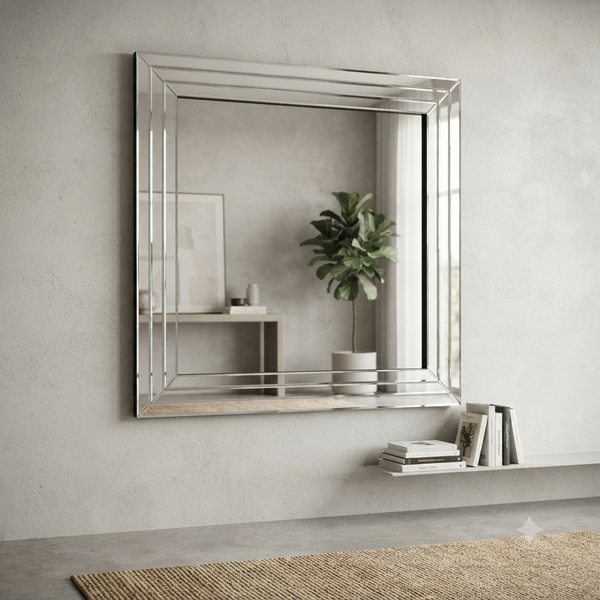 Modern Rectangular Bevelled Wall Mirror