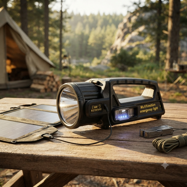 LED Multi-functional Solar Flashlight Searchlight