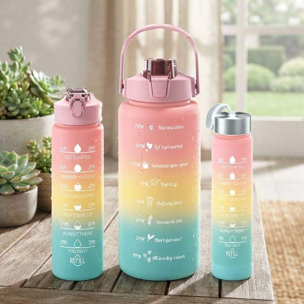 Set of 3 Motivational Water Bottles