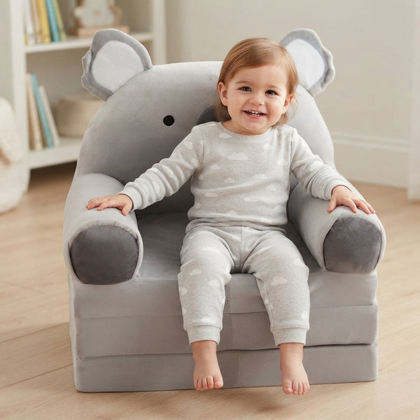 Childrens Animal Sofa Chair with a child sitting comfortably in a playful bear design.
