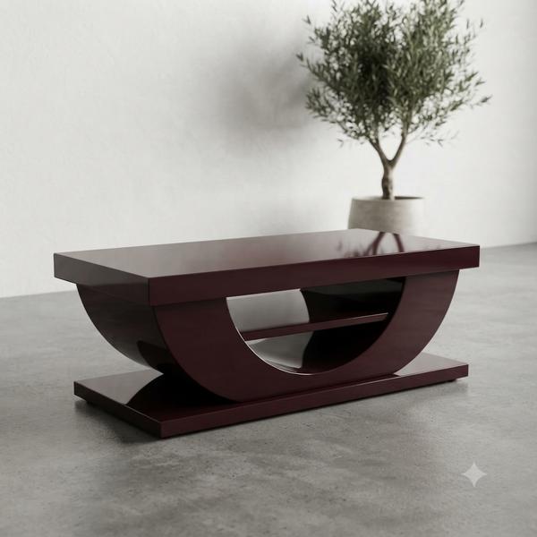 Modern Wooden Coffee Table with Open Shelf
