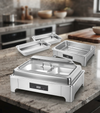 Electric Double Pan Cooker With Stainless Steel Design