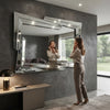Geometric Beveled Wall Mirror with Decorative Frame
