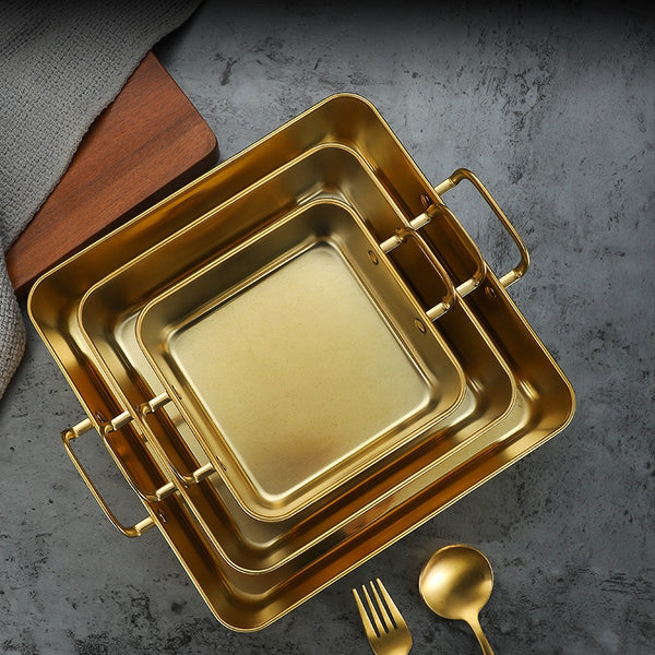 Perfect Dealz Gold Stainless Steel Multipurpose Serving & Baking Tray