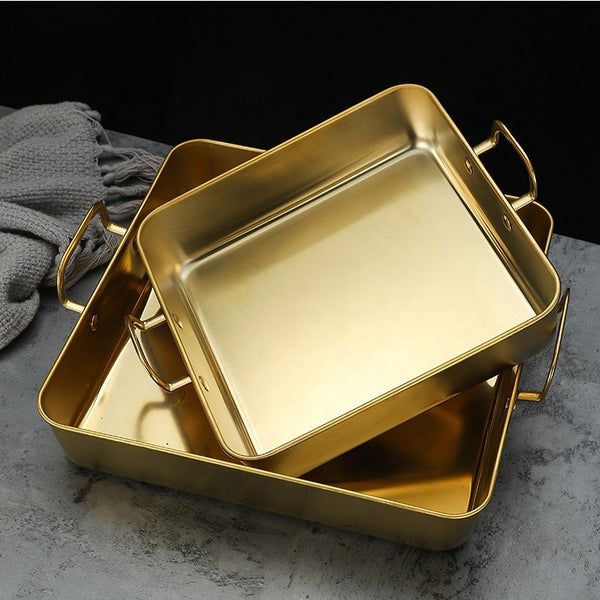 Perfect Dealz Gold Stainless Steel Multipurpose Serving & Baking Tray
